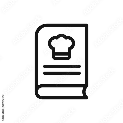 recipe book icon Black line art vector logo