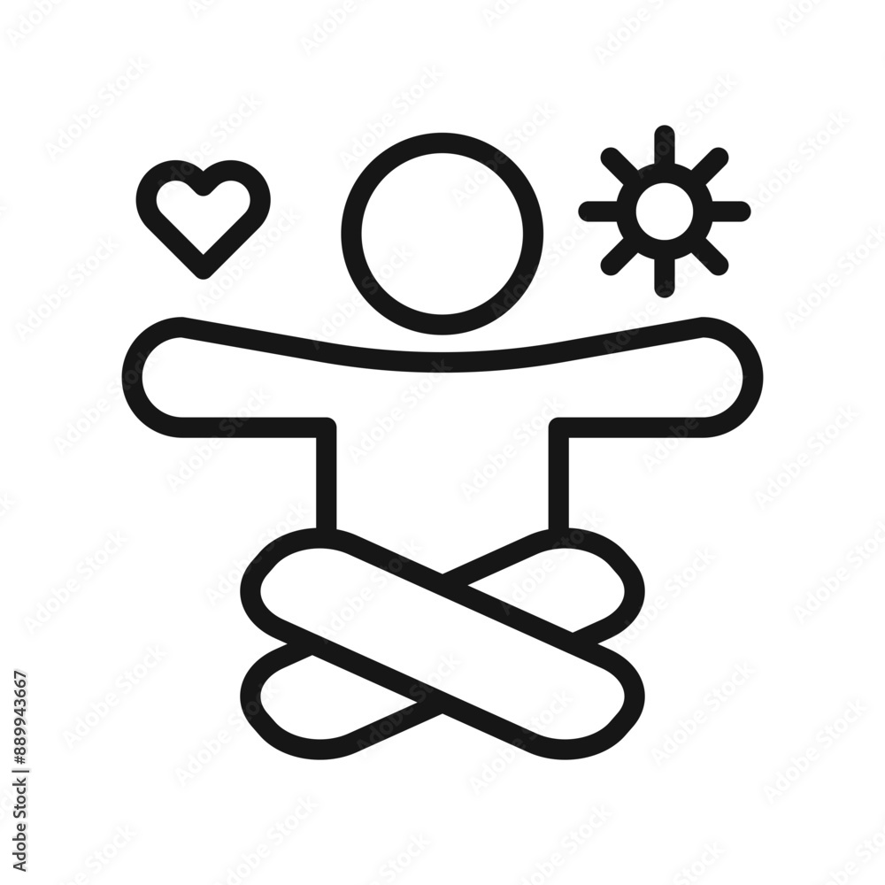 stress management icon Black line art vector logo stress management icon Black line art vector logo