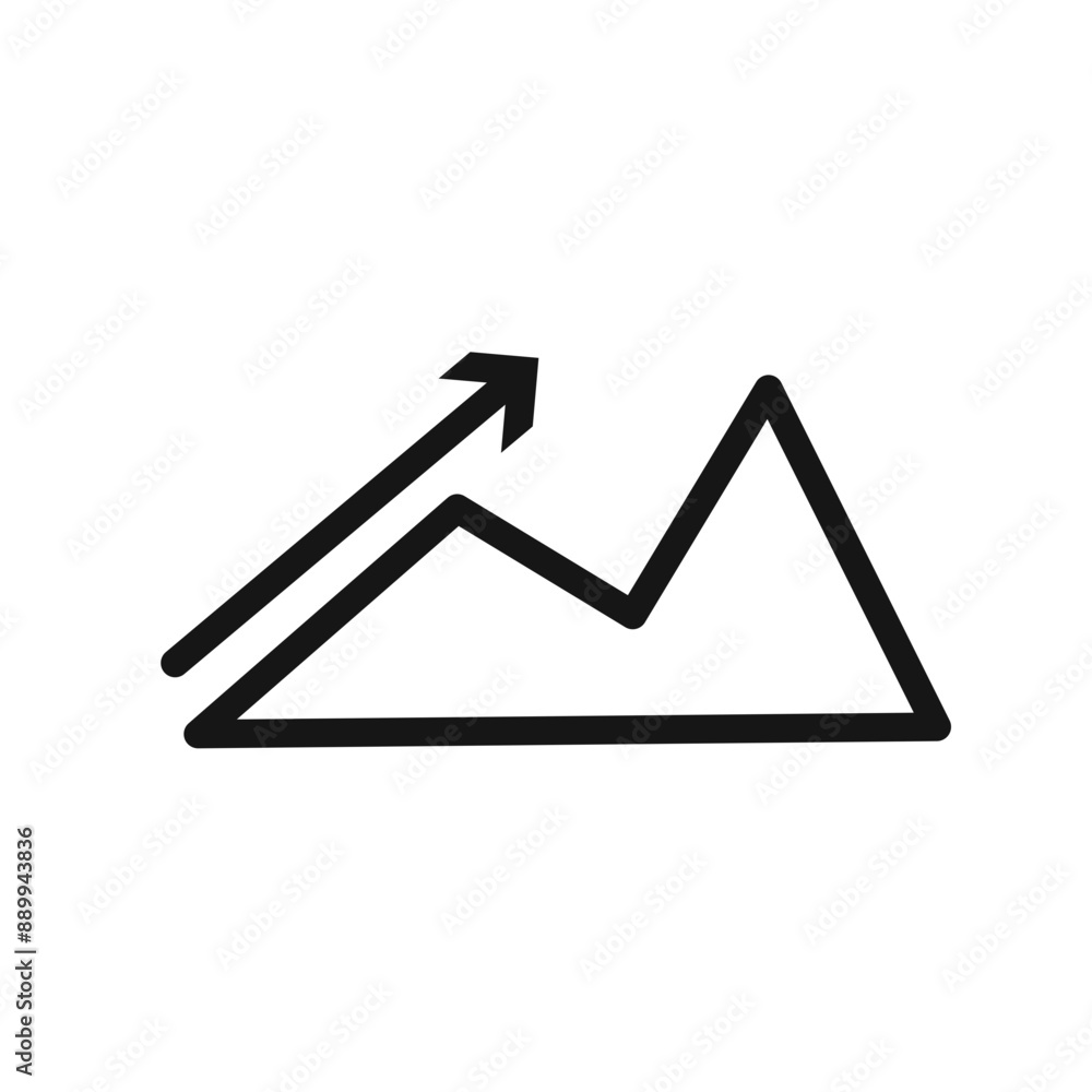 Uphill icon Black line art vector logo Uphill icon Black line art vector logo