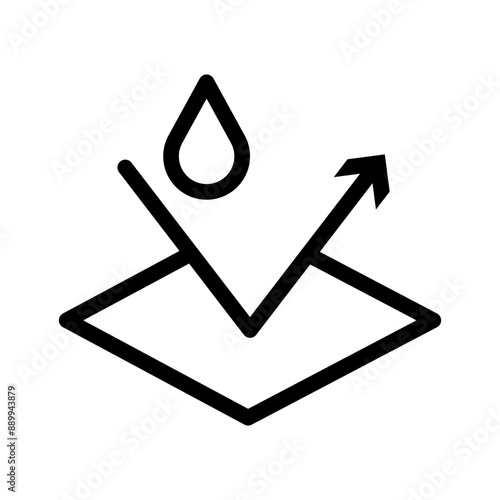 Water repellent surface icon Black line art vector logo