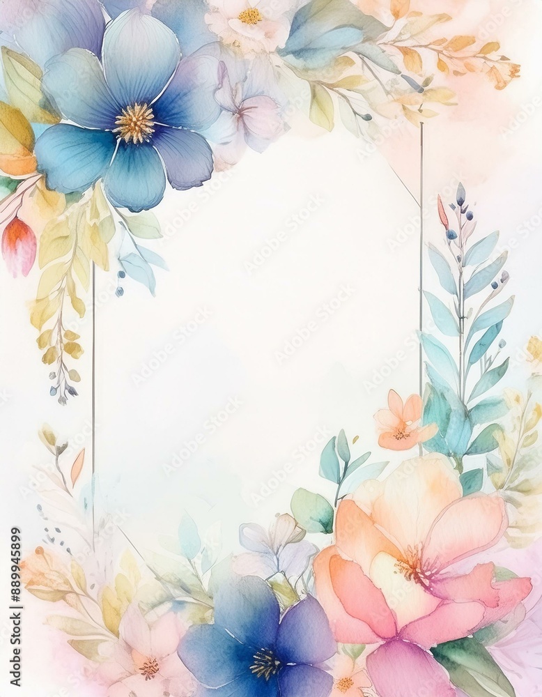 Obraz premium Background with flowers for wedding invitation