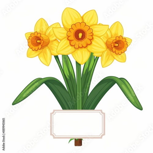 Wallpaper Mural A bouquet of yellow flowers with a white sign Torontodigital.ca