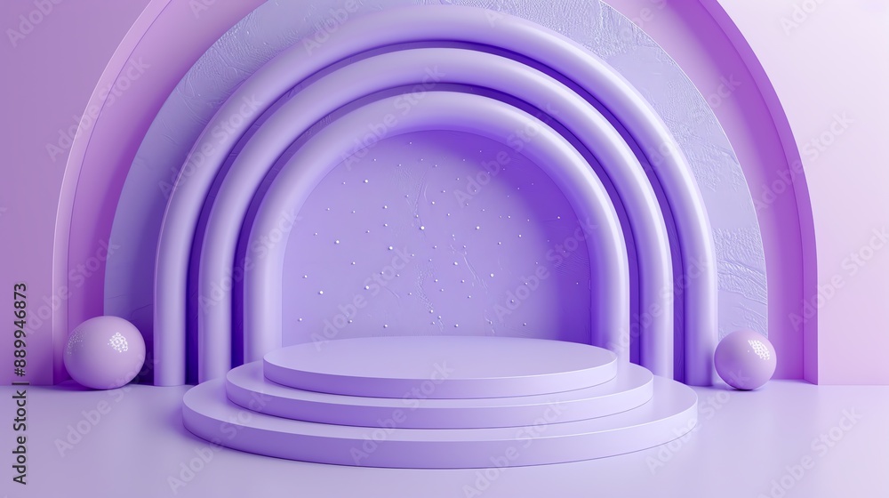 Naklejka premium Purple Abstract 3D Geometric Shapes.