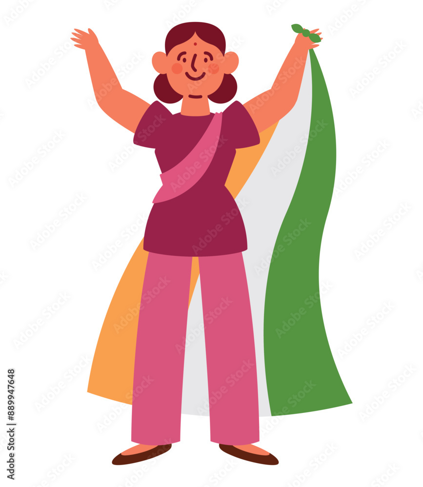 woman celebrating indian independence day woman celebrating indian independence day