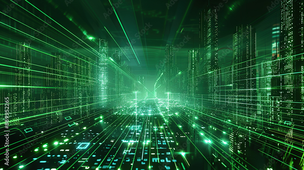 cyber city technology, light green on background cyber city technology, light green on background