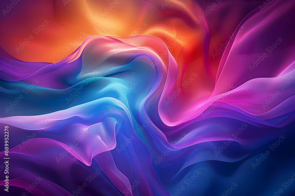 Abstract Background with Wavy Lines and Purple, Blue, and Orange Colors Abstract Background with Wavy Lines and Purple, Blue, and Orange Colors