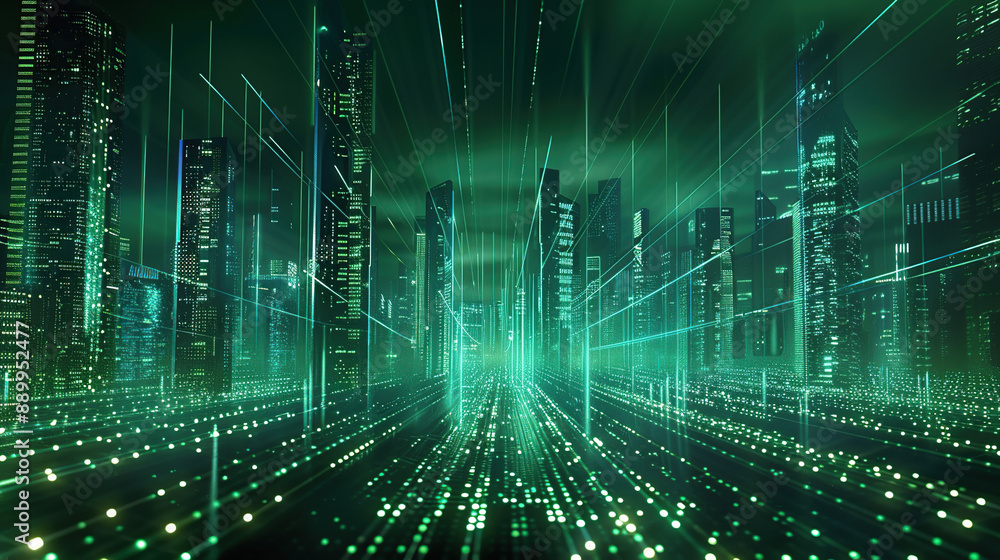 cyber city technology, light green on background cyber city technology, light green on background
