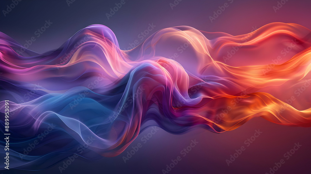 Abstract Background with Flowing Lines of Purple, Blue, and Orange Colors Abstract Background with Flowing Lines of Purple, Blue, and Orange Colors