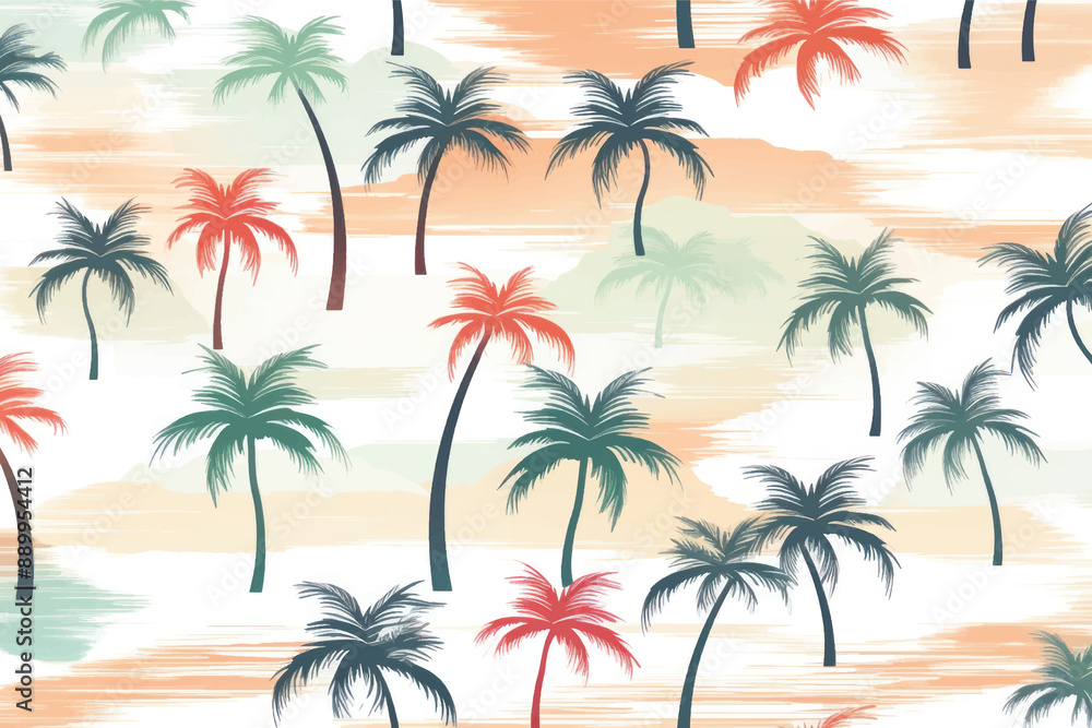 Obraz premium Tropical palm tree pattern