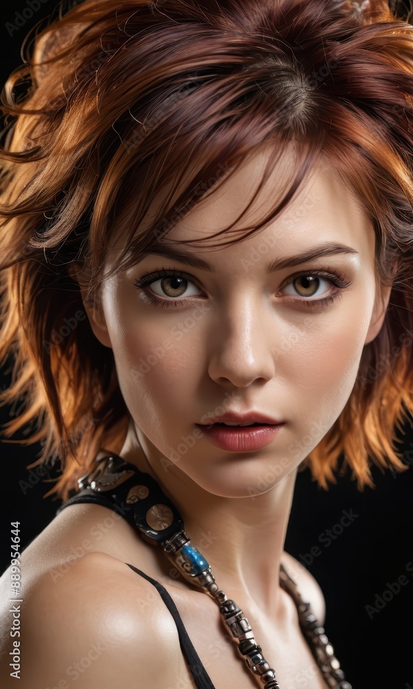 Close Up Portrait of a Beautiful Woman with Red Hair. Close Up Portrait of a Beautiful Woman with Red Hair.