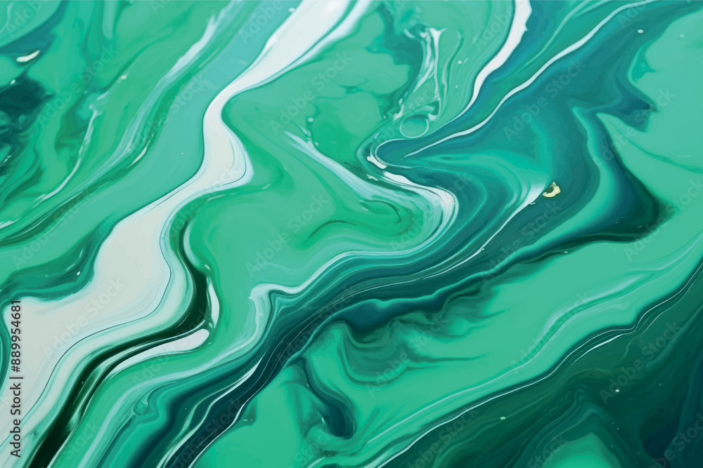 Obraz premium Abstract green fluid art