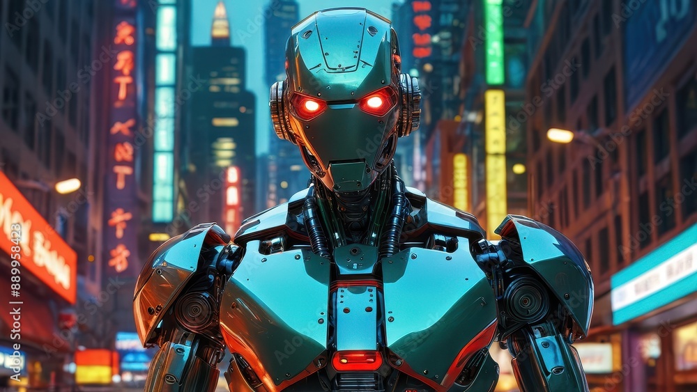 Android in a Futuristic City. Android in a Futuristic City.
