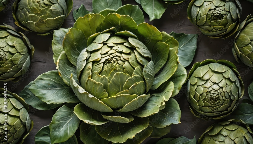 Fototapeta premium Green Artichoke Buds.