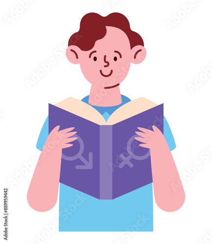 man reading a book about sexual education