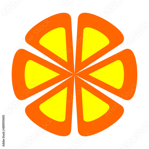 abstract orange and yellow icon