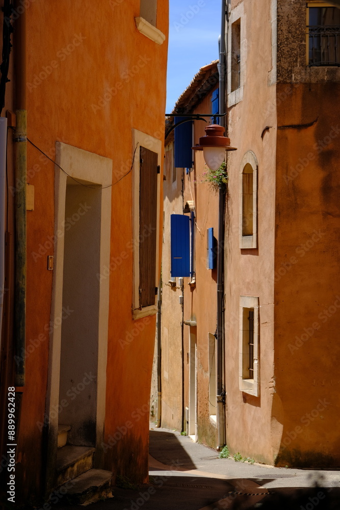 Fototapeta premium narrow street of France, brown, window, sky