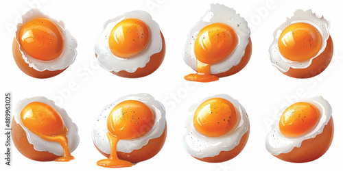 boiled eggs isolated on white backgroung
