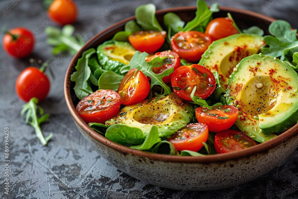Fresh mixed greens salad bowl Fresh mixed greens salad bowl