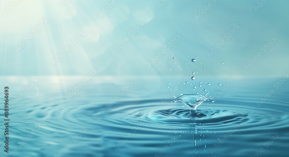 Water Drop Splash with Sunrays Water Drop Splash with Sunrays