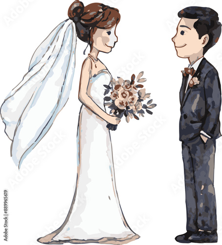 couple wedding watercolor