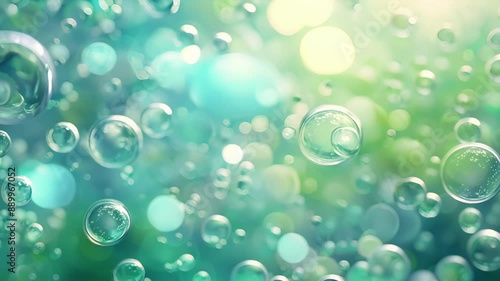Wallpaper Mural A serene scene of underwater 3D bubbles in shades of blue aqua and green. Torontodigital.ca