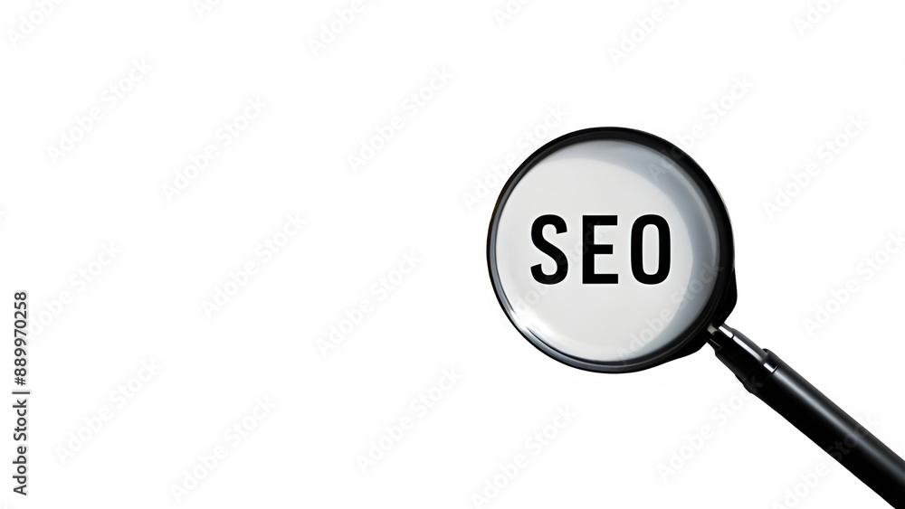 magnifying glass on white background SEO magnifying glass on white background SEO