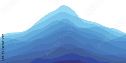 Mountain colors, translucent waves, sunset, abstract glass shapes, modern background, design vector illustration