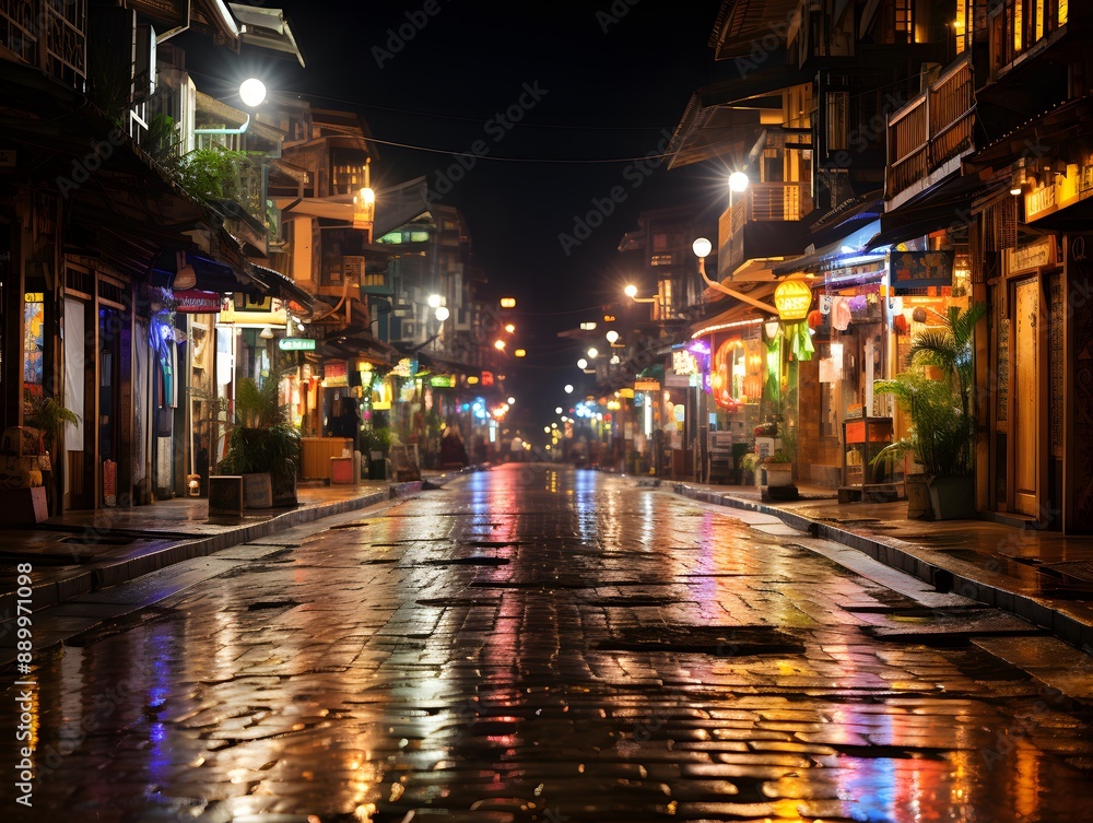 Fototapeta premium Phuket Walking Street Night Market in Phuket Old Town, Thailand