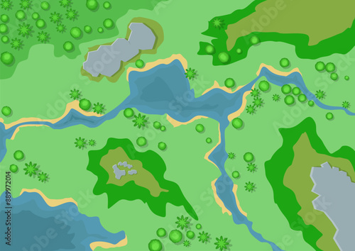 Top view river landscape