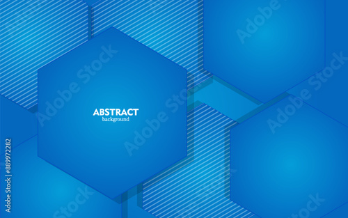 blue papercut background. Vector 3d. Abstract geometric layered background. Paper shapes textured with hexagon. eps 10.eps