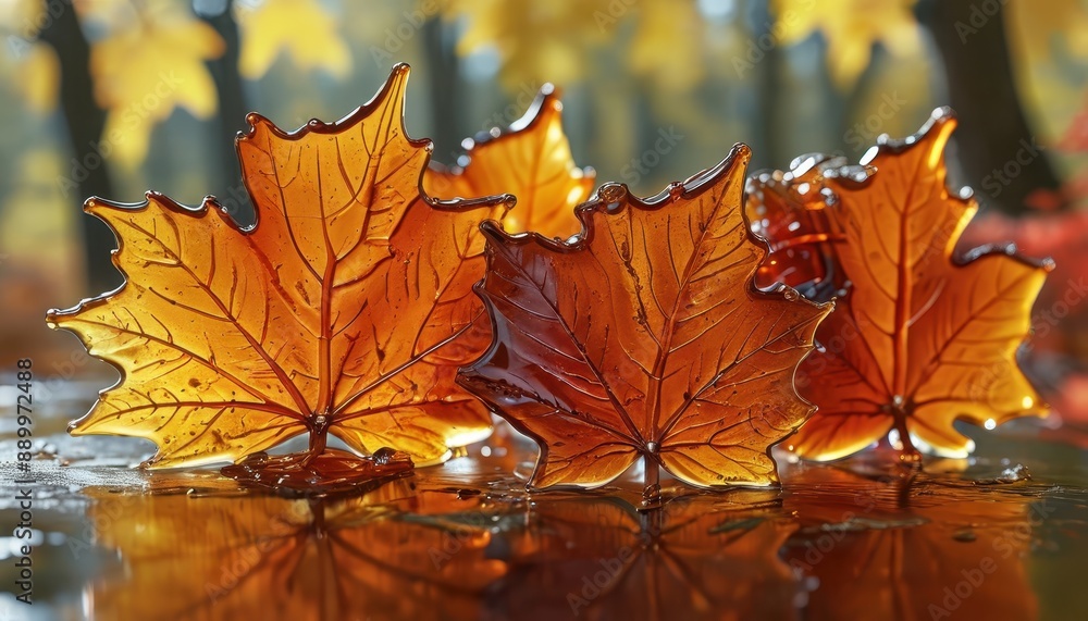 Fototapeta premium Caramel Maple Leaves.