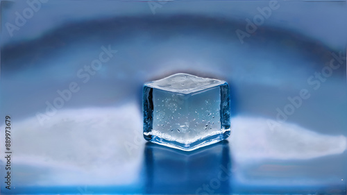 White background featuring a melting ice cube, indicating freezing climate