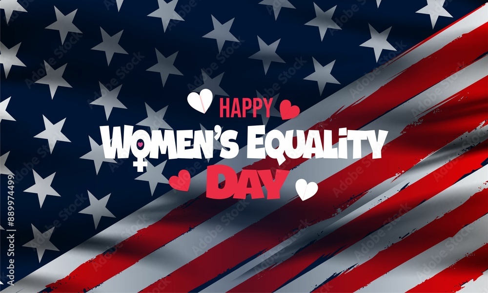 Women's Equality Day in United States. Female holiday, celebrated annually in August 26. Women right history month. Poster, greeting card, banner and background. Vector illustration Women's Equality Day in United States. Female holiday, celebrated annually in August 26. Women right history month. Poster, greeting card, banner and background. Vector illustration