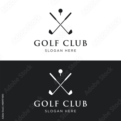 Golf ball and club design and golf course logo design. Logo for professional golf team, golf club, tournament, business, event.