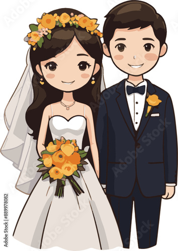 couple wedding cartoon