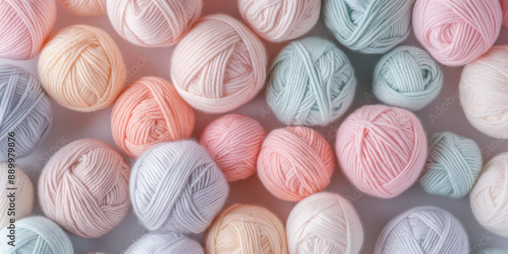 A close-up, seamless photographic pattern of pastel-colored cashmere yarn balls densely packed to fill the entire canvas, with their luxurious textures and soft hues clearly visible A close-up, seamless photographic pattern of pastel-colored cashmere yarn balls densely packed to fill the entire canvas, with their luxurious textures and soft hues clearly visible