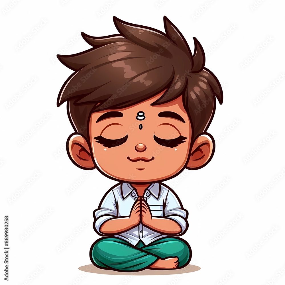 cartoon character - indian boy meditation poses (artwork 2) cartoon character - indian boy meditation poses (artwork 2)