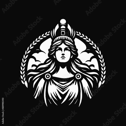 Athena logo icon design illustration