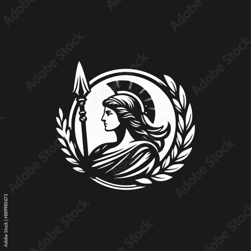 Athena logo icon design illustration