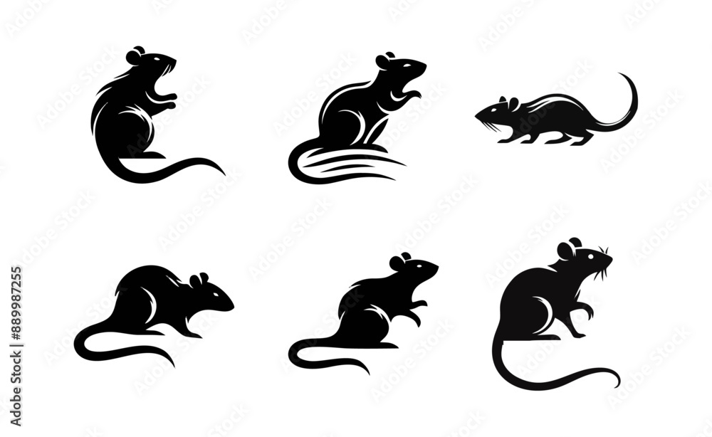 Obraz premium Rat logo icon design illustration