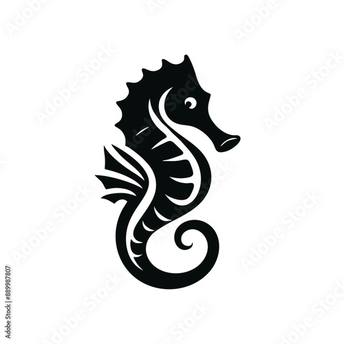 seahorse logo icon design illustration