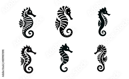 seahorse logo icon design illustration