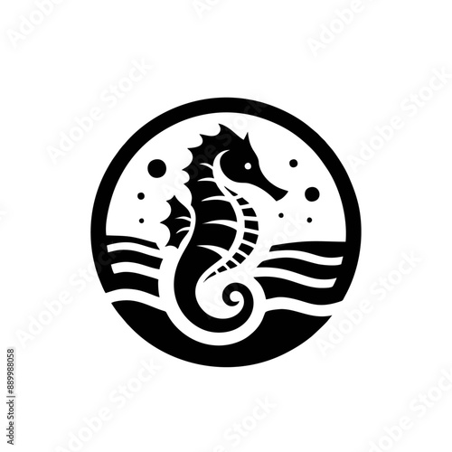 seahorse logo icon design illustration