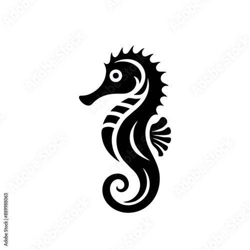seahorse logo icon design illustration