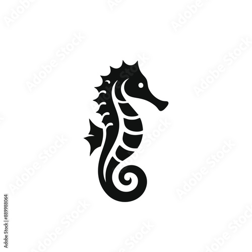 seahorse logo icon design illustration