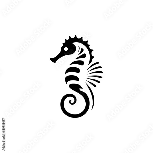 seahorse logo icon design illustration