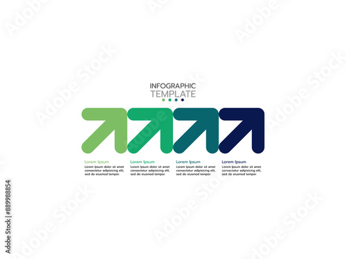 Infographic template with 4 options, steps, features or processes and business icons.