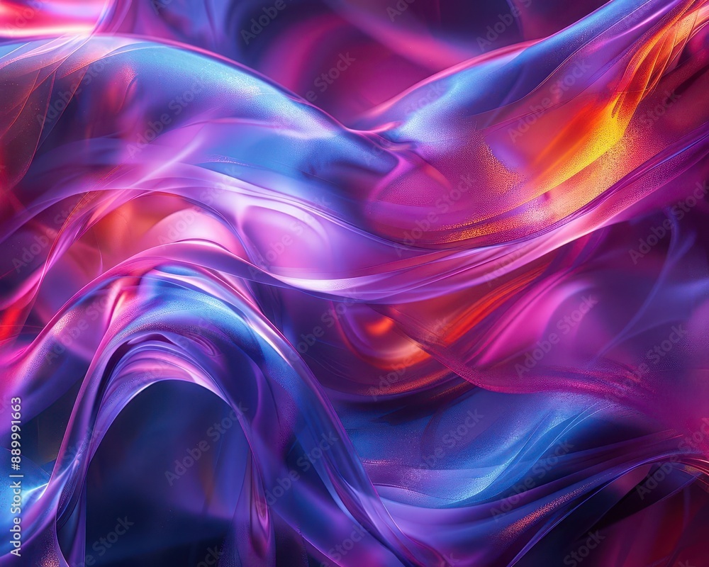 Ethereal abstract design showcases a mix of iridescent hues reflecting within a 3D glass texture against a dark backdrop, creating a mesmerizing visual display. Ethereal abstract design showcases a mix of iridescent hues reflecting within a 3D glass texture against a dark backdrop, creating a mesmerizing visual display.
