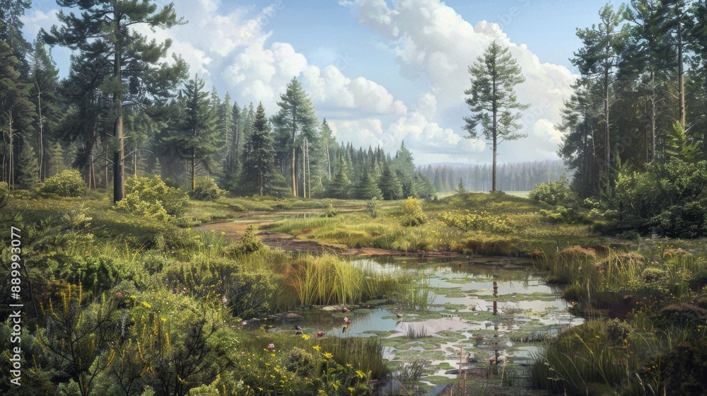 Ecotone: The area where two different ecosystems or communities converge, resulting in a zone of transition with characteristics of both adjoining habitats.
