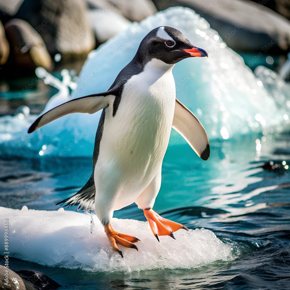 Fototapeta premium penguin in polar regions